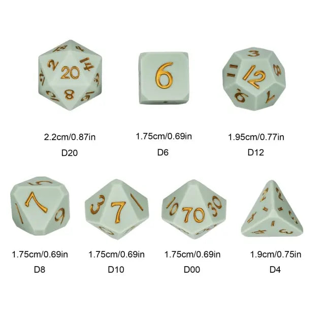 Silicone White Dice with Gold Numbers