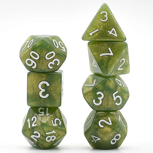 Acrylic Green Glitter Dice