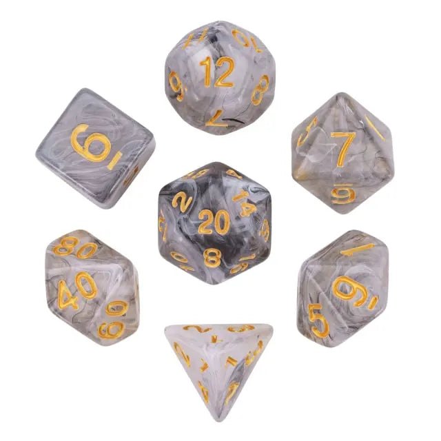 Acrylic Translucent Black & White Swirl Dice