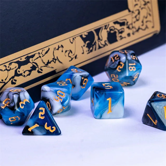 Acrylic Blue 4-Color Blend Dice