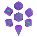 Silicone Oversized Purple Dice with Green Numbers