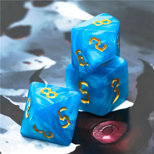 Acrylic Blue Macaron Dice