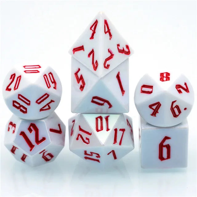 Sharp White with Red Electroplating Dice