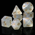 Acrylic White Glitter Dice with Gold Numbers