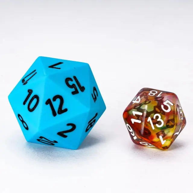 Silicone Oversized Blue dice with Black Numbers