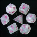 Acrylic White Glitter Dice with Pink Numbers