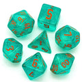 Acrylic Sea-blue Glitter Dice
