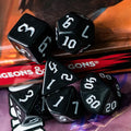 Acrylic Black Dice with White Numbers