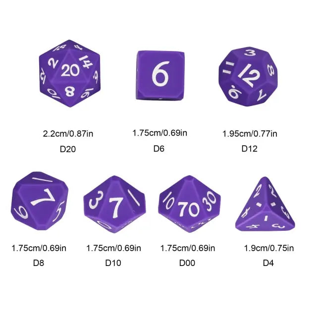 Silicone Purple Dice with White Numbers