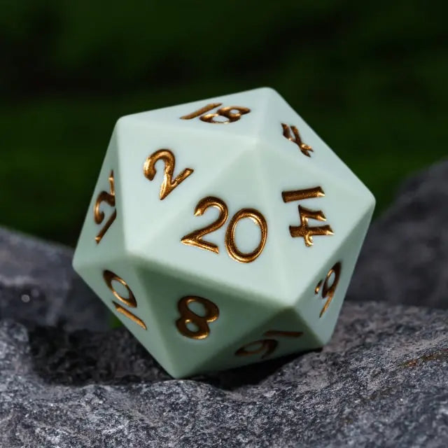 Silicone White Dice with Gold Numbers