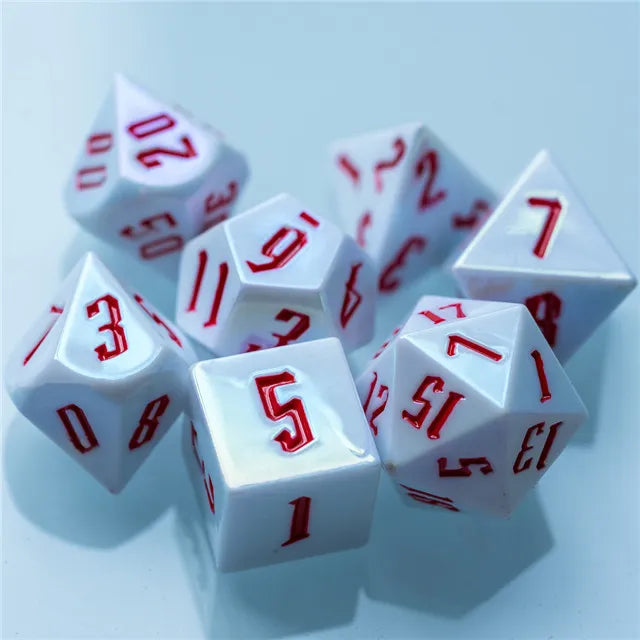 Sharp White with Red Electroplating Dice
