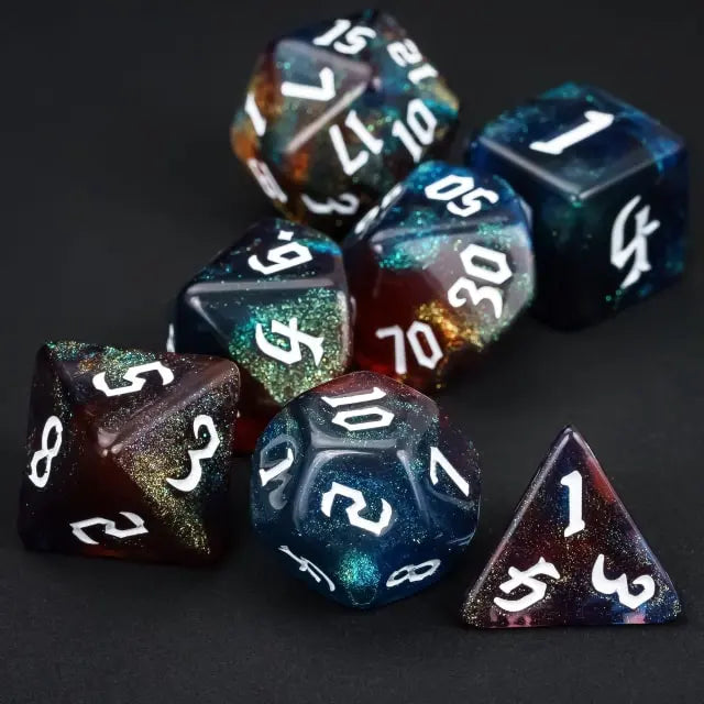 Acrylic Galaxy Glitter Dice