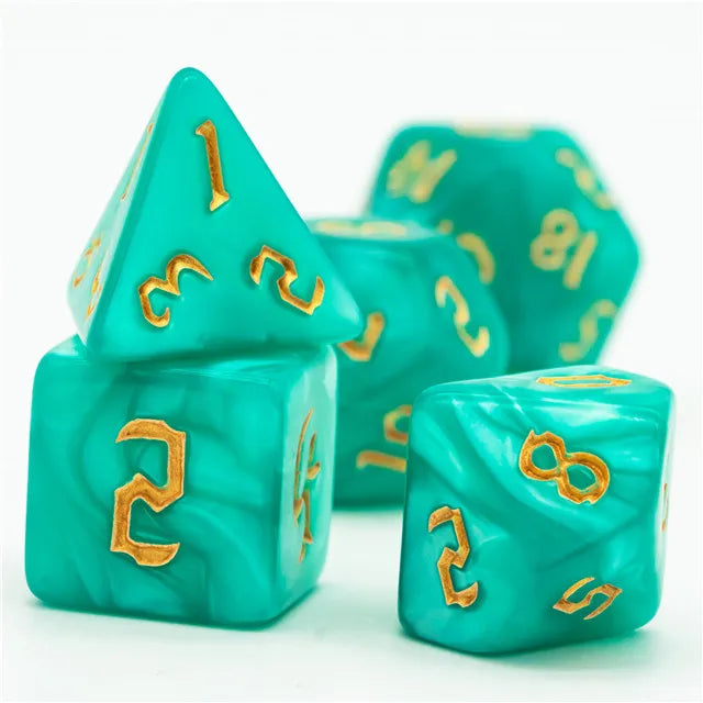 Acrylic Blue-green Macaron Dice