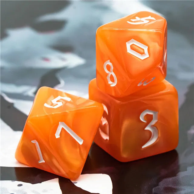 Acrylic Orange Macaron Dice