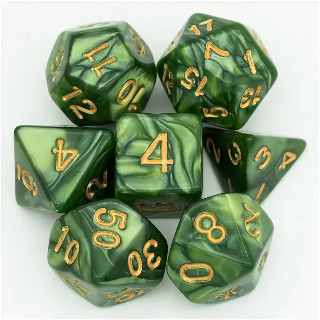 Acrylic Green Marbled Dice