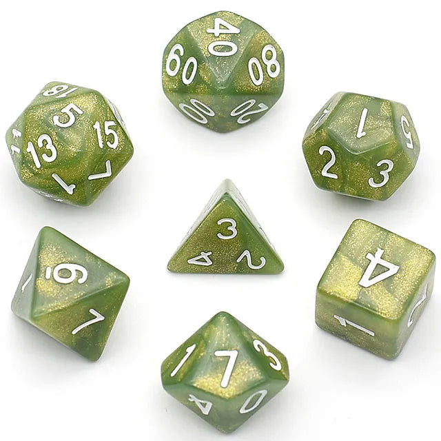 Acrylic Green Glitter Dice
