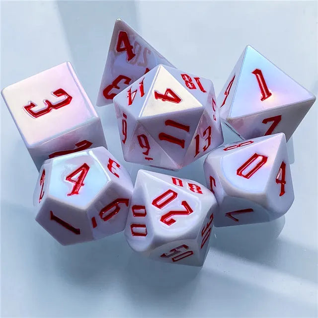 Sharp White with Red Electroplating Dice