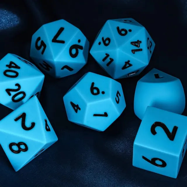 Silicone Oversized Blue dice with Black Numbers
