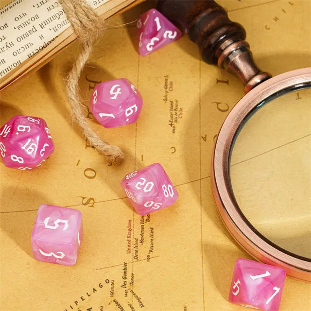 Acrylic Imitation Pink Jade Dice