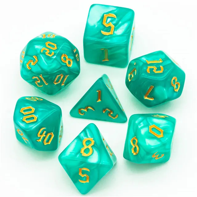 Acrylic Blue-green Macaron Dice