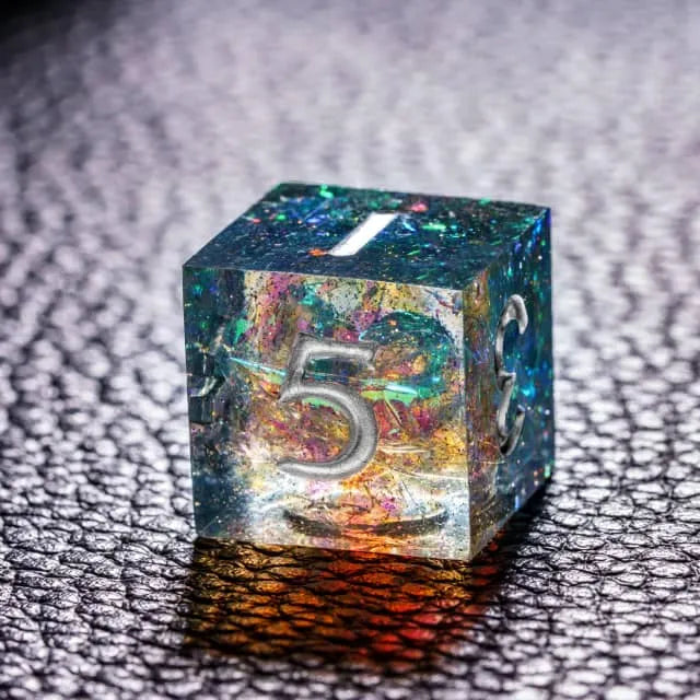 Sharp Glitter Galaxy Dice