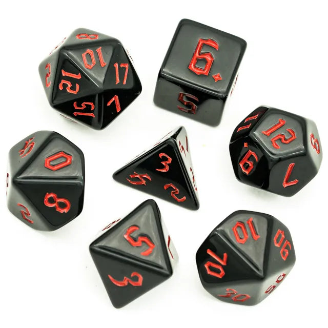 Acrylic Black Dice with Red Numbers