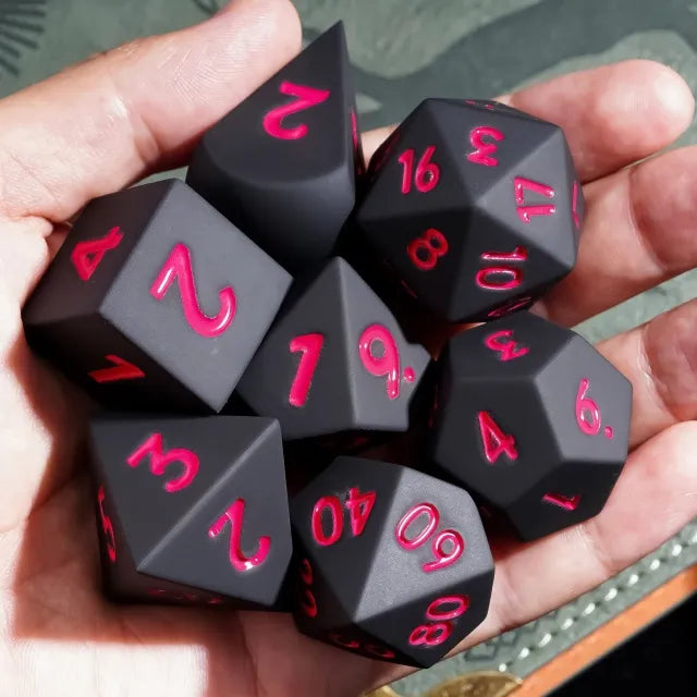 Silicone Oversized Black Dice with Red Numbers