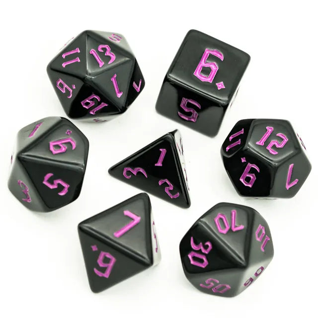 Acrylic Black Dice with Pink Numbers